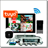 Комплект беспроводной Wi-Fi домофон SkyNet 1000 (1+1+400G) + камера и электромагнитный замок